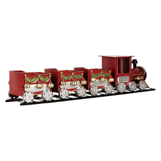 Trenulet Craciun metal multicolor 58x12x14 cm