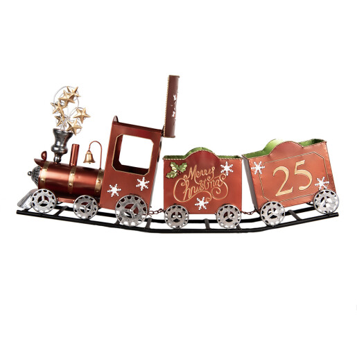 Trenulet Craciun metal multicolor 79x15x37 cm