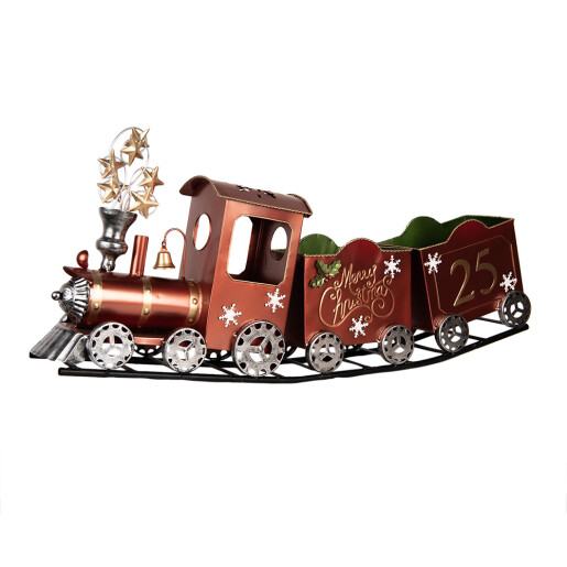Trenulet Craciun metal multicolor 79x15x37 cm