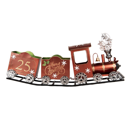 Trenulet Craciun metal multicolor 79x15x37 cm