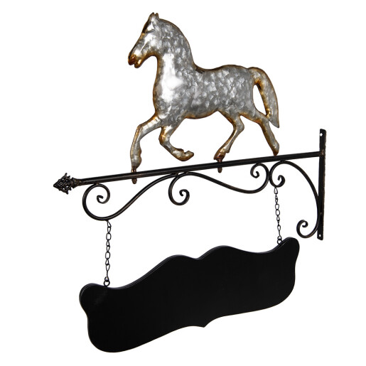 Decoratiune suspendabila Calut metal gri negru 66x3x67 cm