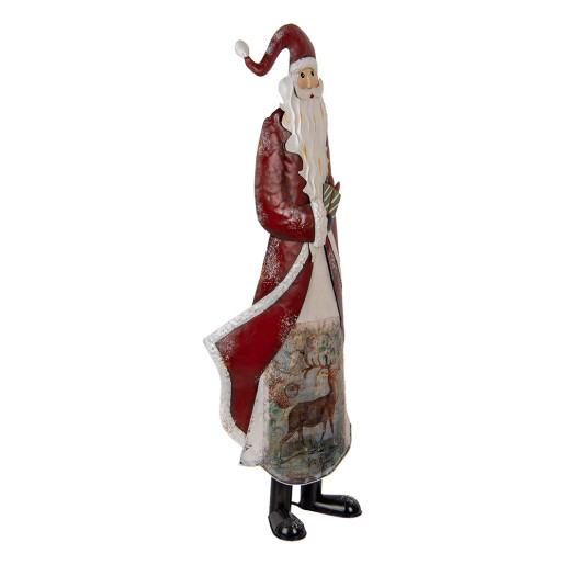 Figurina Mos Craciun metal multicolor 33x16x85 cm