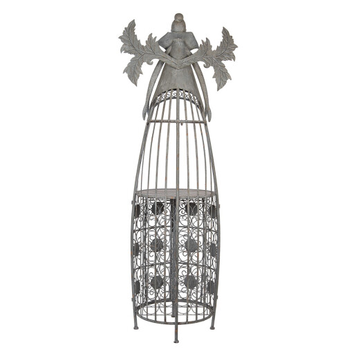 Suport sticle vin Inger metal gri 79x62x207 cm