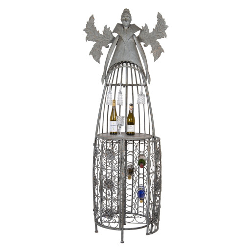 Suport sticle vin Inger metal gri 79x62x207 cm