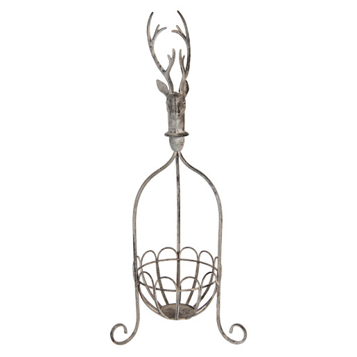 Cos decorativ Ren metal gri 28x28x68 cm
