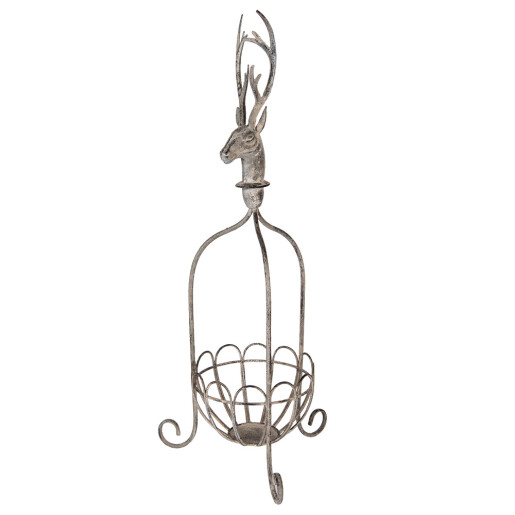 Cos decorativ Ren metal gri 28x28x68 cm