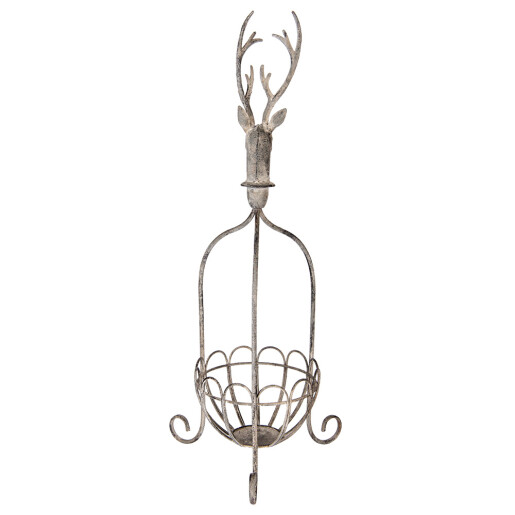 Cos decorativ Ren metal gri 28x28x68 cm