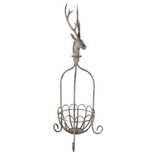 Cos decorativ Ren metal gri 28x28x68 cm