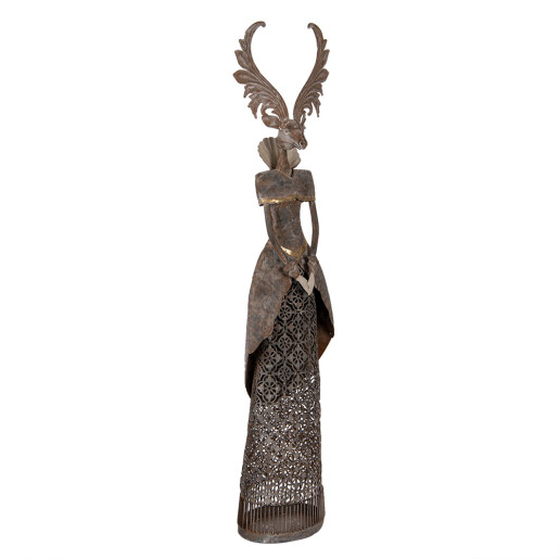 Figurina Ren metal maro 20x11x81 cm
