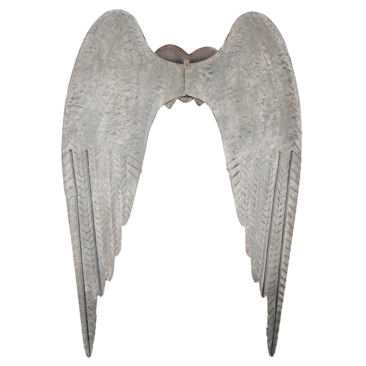 Decoratiune Aripi Inger metal gri maro 79x6x113 cm