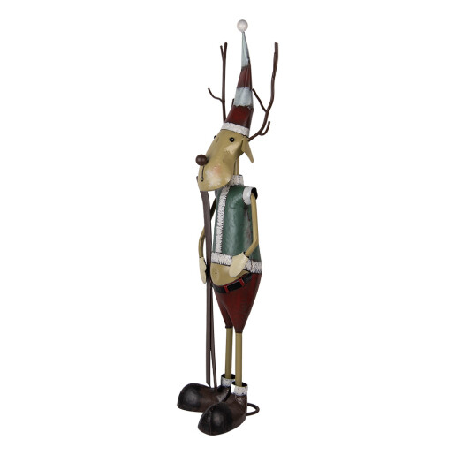 Figurina Ren Craciun metal multicolor 48x28x126 cm