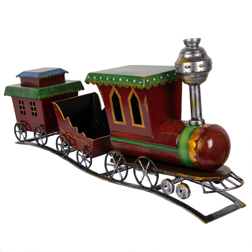 Trenulet Craciun metal multicolor 70x15x36 cm