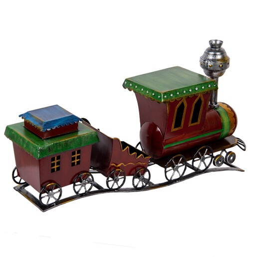 Trenulet Craciun metal multicolor 70x15x36 cm