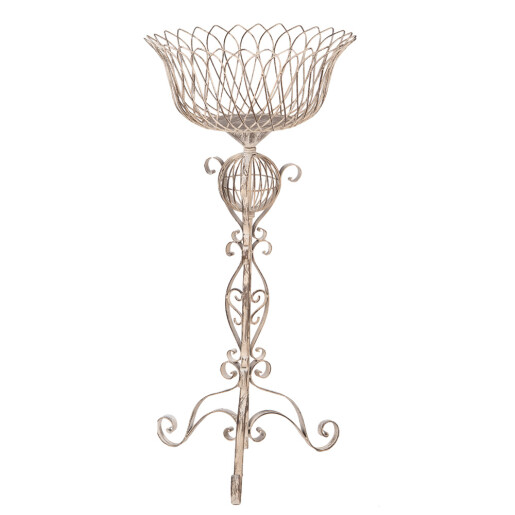 Suport ghiveci flori metal bej vintage Ø 39x85 cm