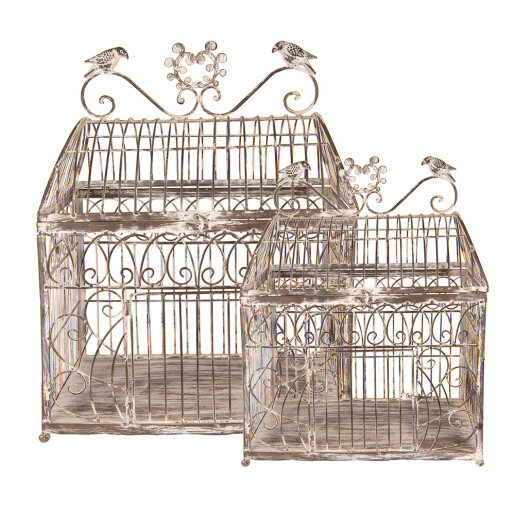 Set 2 colivii decorative metal maro 43x29x56 cm, 35x25x41 cm