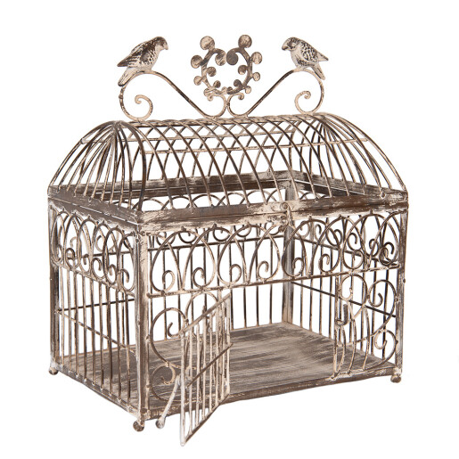 Set 2 colivii decorative metal maro 43x29x56 cm, 35x25x41 cm