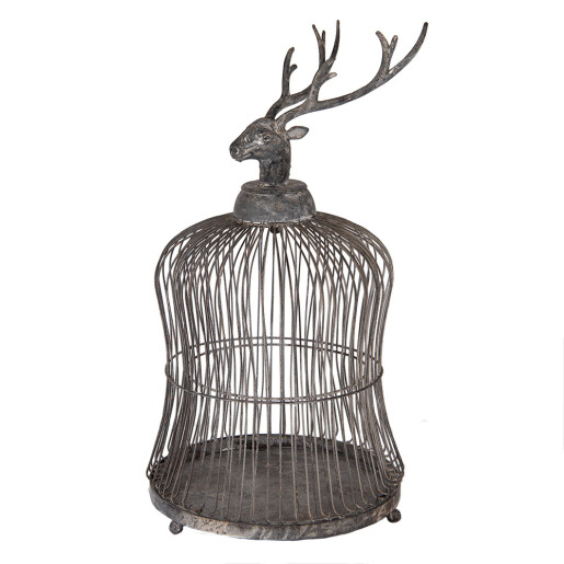 Colivie decorativa Ren metal gri Ø 26x50 cm