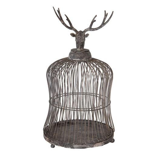 Colivie decorativa Ren metal gri Ø 26x50 cm