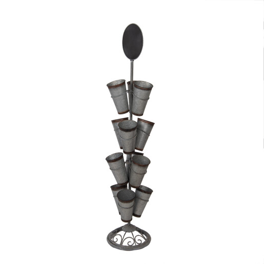 Suport ghivece flori metal gri maro Ø 36x165 cm