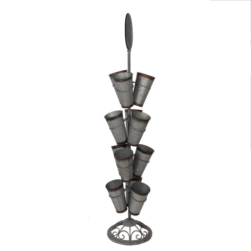 Suport ghivece flori metal gri maro Ø 36x165 cm