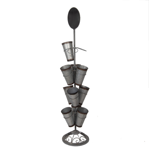 Suport ghivece flori metal gri maro Ø 36x165 cm