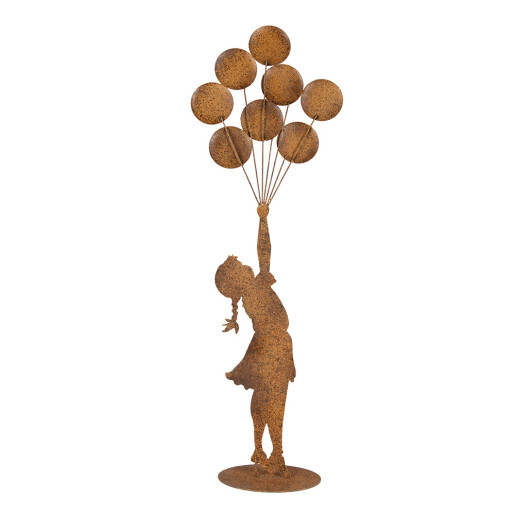 Figurina Fetita metal maro 27x12x80 cm