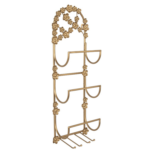 Suport sticle vin metal auriu 21x13x62 cm