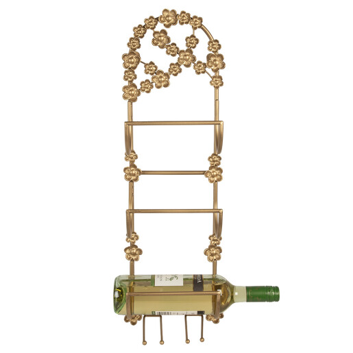 Suport sticle vin metal auriu 21x13x62 cm