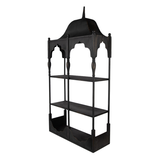 Raft perete metal negru 55x19x109 cm