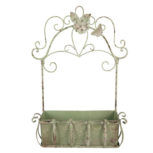 Suport ghivece flori metal verde vintage 44x15x58 cm