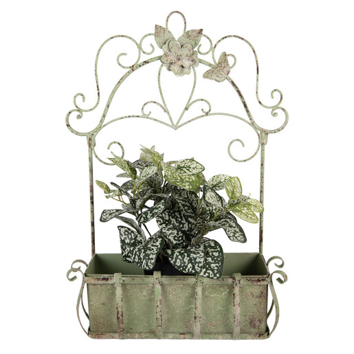 Suport ghivece flori metal verde vintage 44x15x58 cm