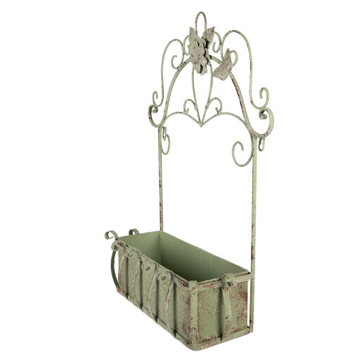 Suport ghivece flori metal verde vintage 44x15x58 cm