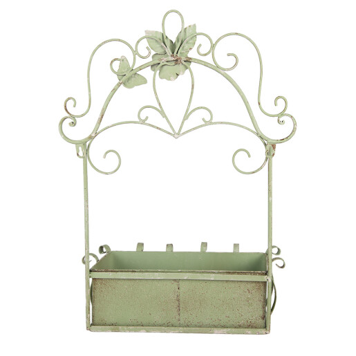 Suport ghivece flori metal verde vintage 44x15x58 cm