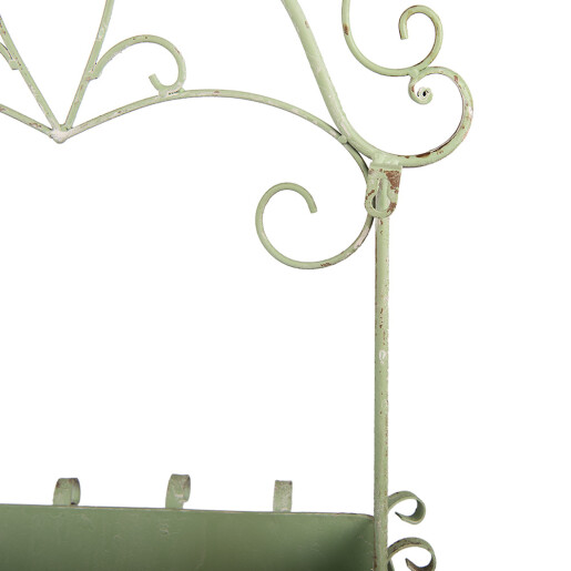 Suport ghivece flori metal verde vintage 44x15x58 cm