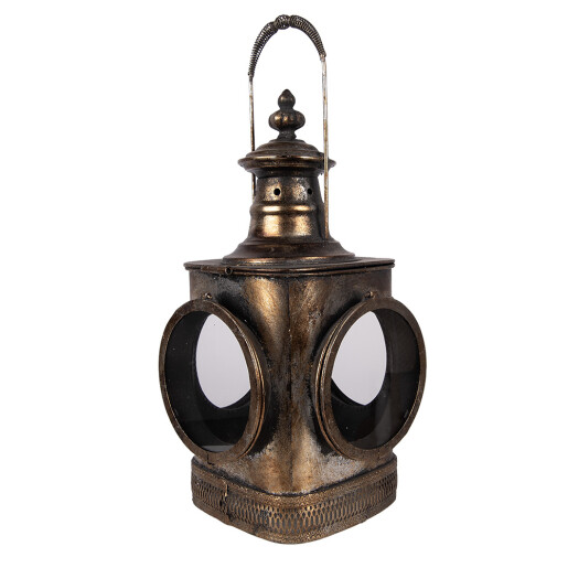 Felinar metal maro cupru 23x23x48 cm