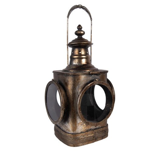 Felinar metal maro cupru 23x23x48 cm