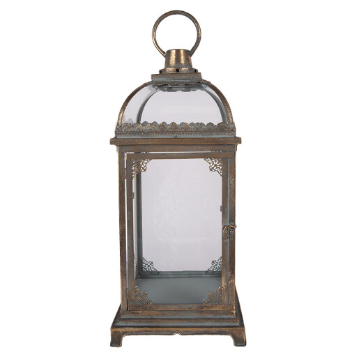Felinar metal maro cupru 23x23x58 cm