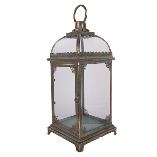 Felinar metal maro cupru 23x23x58 cm