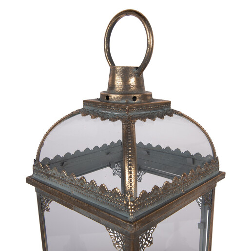 Felinar metal maro cupru 23x23x58 cm