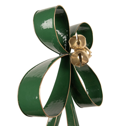 Decoratiune Craciun Fundita metal verde auriu 48x11x70 cm