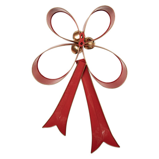 Decoratiune Craciun Fundita metal rosu auriu 37x9x55 cm