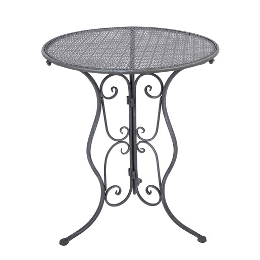 Set mobilier gradina masa, 2 scaune fier gri antracit Ø 60x71 cm / 50x40x93 cm (2)