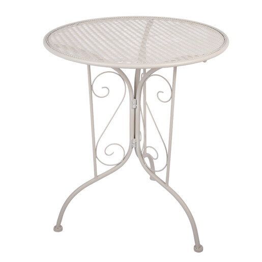 Set mobilier gradina masa, 2 scaune fier alb  Ø 60x70 cm / 39x39x94 cm (2)
