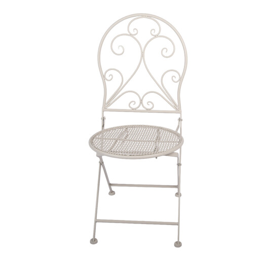 Set mobilier gradina masa, 2 scaune fier alb  Ø 60x70 cm / 39x39x94 cm (2)