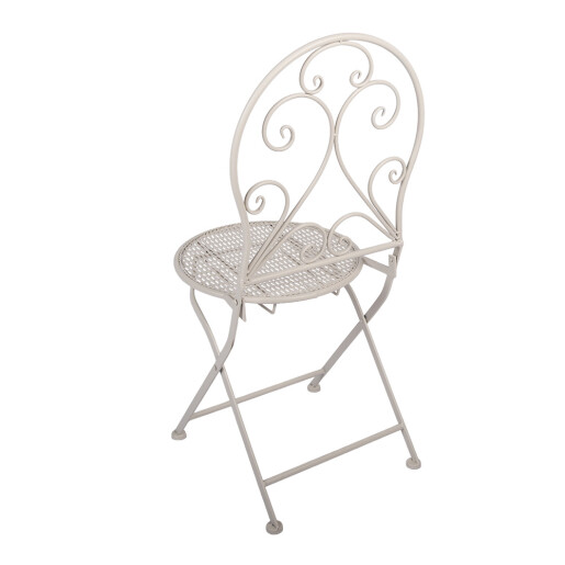 Set mobilier gradina masa, 2 scaune fier alb  Ø 60x70 cm / 39x39x94 cm (2)