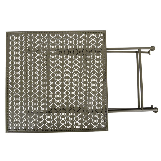 Set mobilier gradina masa, 2 scaune fier verde 60x60x70 cm / 50x40x93 cm (2)