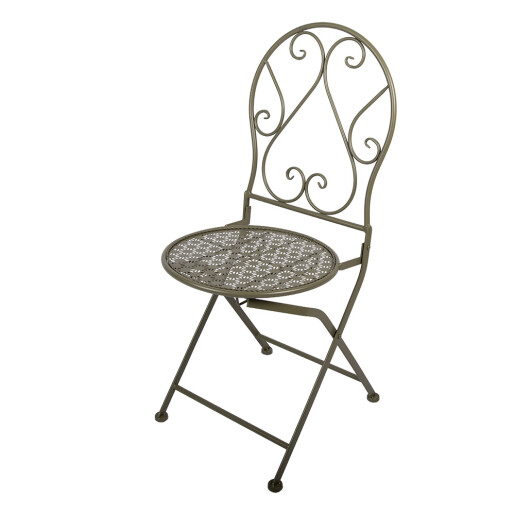 Set mobilier gradina masa, 2 scaune fier verde 60x60x70 cm / 50x40x93 cm (2)