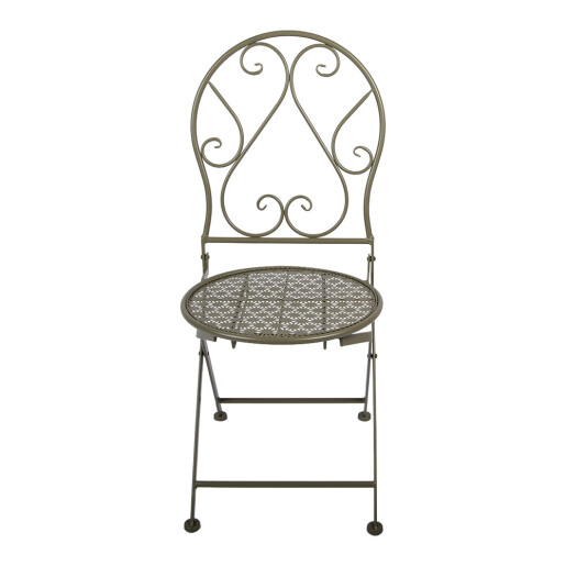 Set mobilier gradina masa, 2 scaune fier verde 60x60x70 cm / 50x40x93 cm (2)