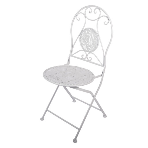 Set mobilier gradina masa, 2 scaune fier alb Ø 60x70 cm / 50x40x93 cm (2)