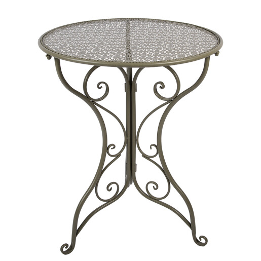 Set mobilier gradina masa, 2 scaune fier verde Ø 60x70 cm / 50x40x93 cm (2)